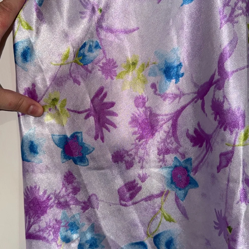 Silky Floral Slip Dress Women's Intimates size large sleep gown, nightgown